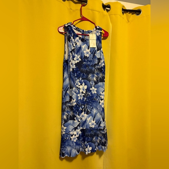 Tommy Bahama Blue and White Floral NWT Midi Dress - Picture 1 of 4
